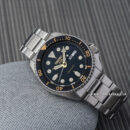 Seiko 5 Sports Automatic Black Dial Silver Steel Strap Watch For Men - SRPD57K1